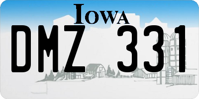 IA license plate DMZ331