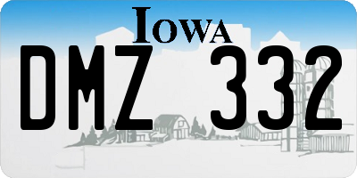 IA license plate DMZ332