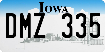 IA license plate DMZ335