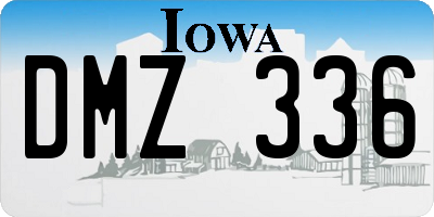 IA license plate DMZ336
