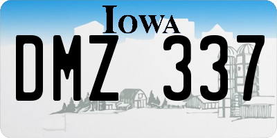 IA license plate DMZ337