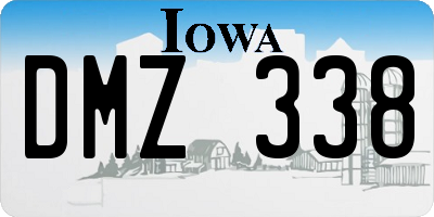 IA license plate DMZ338