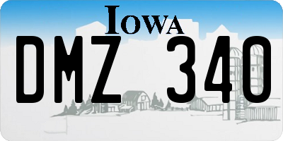 IA license plate DMZ340