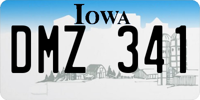 IA license plate DMZ341