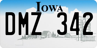 IA license plate DMZ342