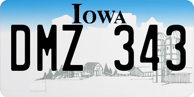 IA license plate DMZ343