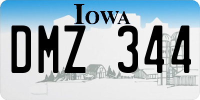 IA license plate DMZ344