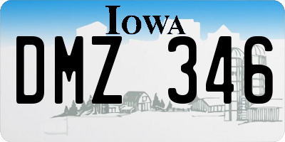 IA license plate DMZ346