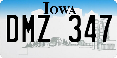 IA license plate DMZ347
