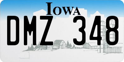 IA license plate DMZ348
