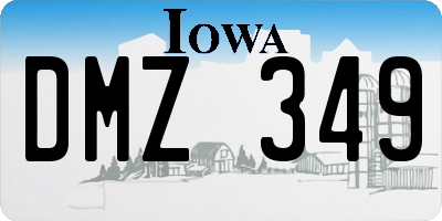 IA license plate DMZ349