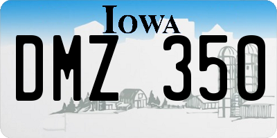 IA license plate DMZ350