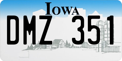 IA license plate DMZ351