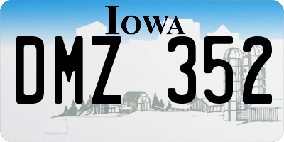 IA license plate DMZ352