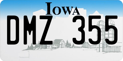 IA license plate DMZ355