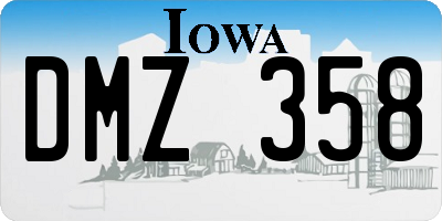 IA license plate DMZ358