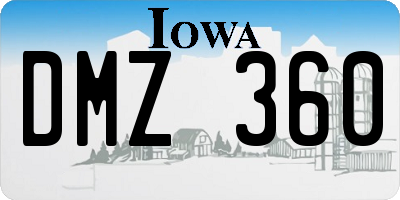 IA license plate DMZ360