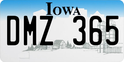 IA license plate DMZ365