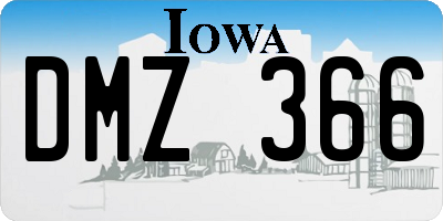 IA license plate DMZ366