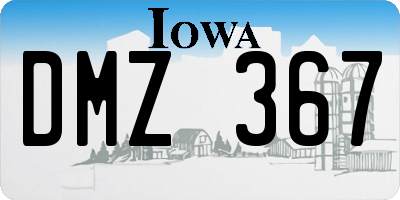 IA license plate DMZ367