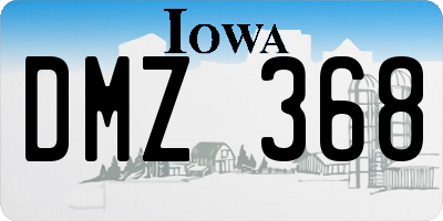 IA license plate DMZ368