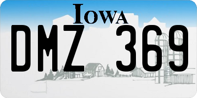 IA license plate DMZ369