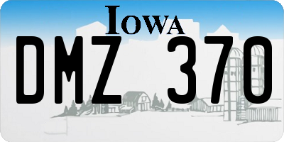IA license plate DMZ370