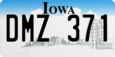IA license plate DMZ371