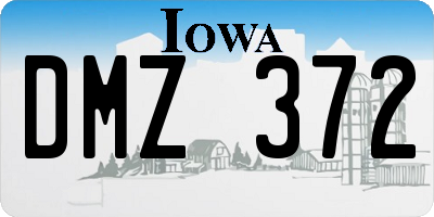 IA license plate DMZ372