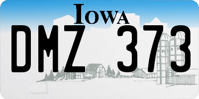 IA license plate DMZ373