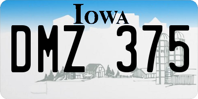 IA license plate DMZ375