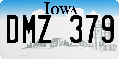 IA license plate DMZ379