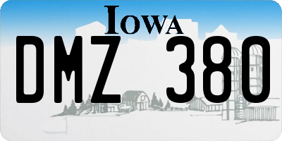 IA license plate DMZ380
