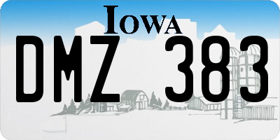 IA license plate DMZ383
