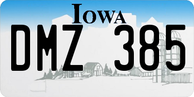 IA license plate DMZ385