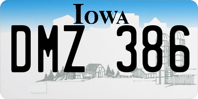 IA license plate DMZ386