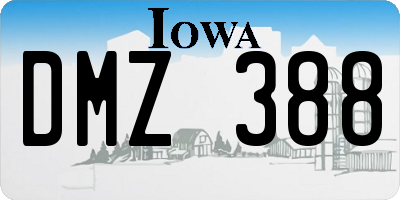 IA license plate DMZ388