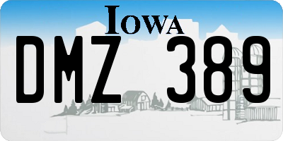 IA license plate DMZ389
