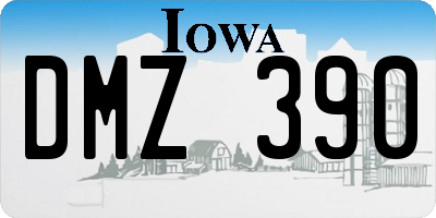 IA license plate DMZ390