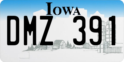 IA license plate DMZ391