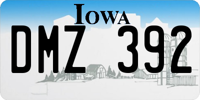 IA license plate DMZ392