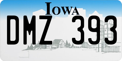 IA license plate DMZ393