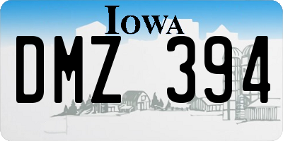 IA license plate DMZ394