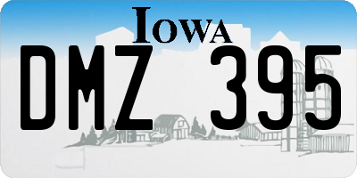IA license plate DMZ395
