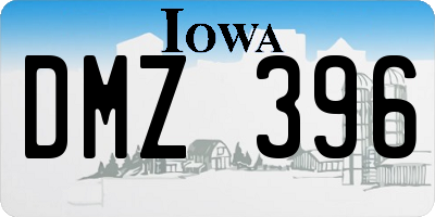 IA license plate DMZ396