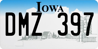 IA license plate DMZ397