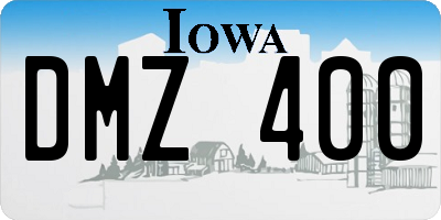 IA license plate DMZ400