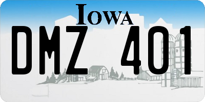 IA license plate DMZ401