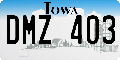 IA license plate DMZ403
