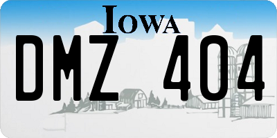 IA license plate DMZ404